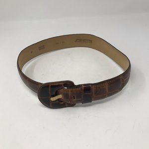 ECHO Genuine Wide Leather Belt Made in Italy